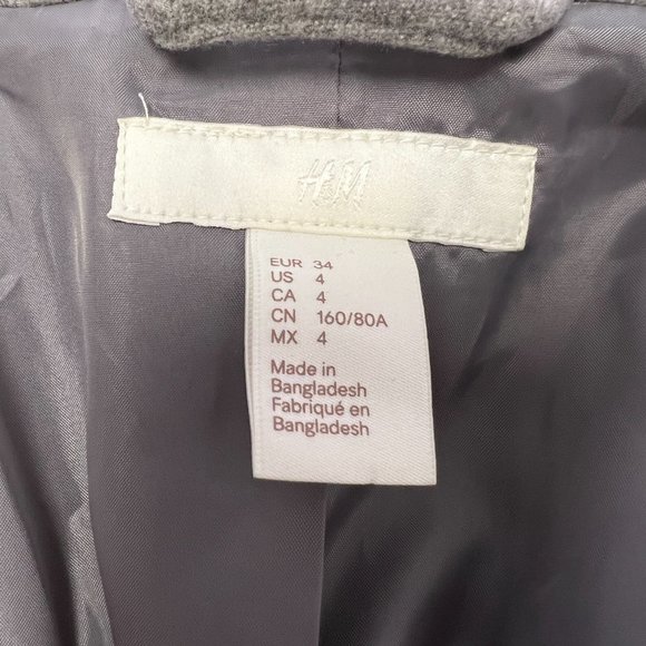 H&M Pea Coat Gray Size 4 - Picture 5 of 6